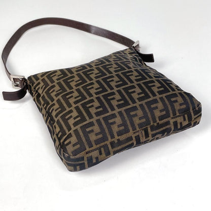 Fendi Zucca Pattern Shoulder Bag Canvas Brown