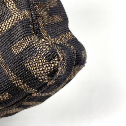 Fendi Zucca Pattern Shoulder Bag Canvas Brown