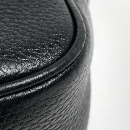 Gucci Soho Shoulder Bag Fringe Interlocking Leather Black