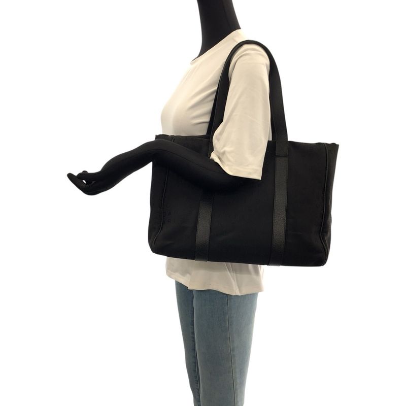 Bvlgari Logomania Black Canvas Leather Shoulder Bag