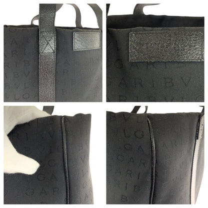 Bvlgari Logomania Black Canvas Leather Shoulder Bag