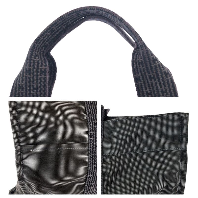 Hermes Her Line MM Gray Silver Canvas Tote