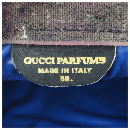 Gucci Vintage Sherry Line Navy Red GG Supreme Canvas Leather Clutch