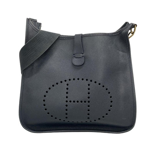 Hermes Shoulder Bag Evelyne GM Navy Gold