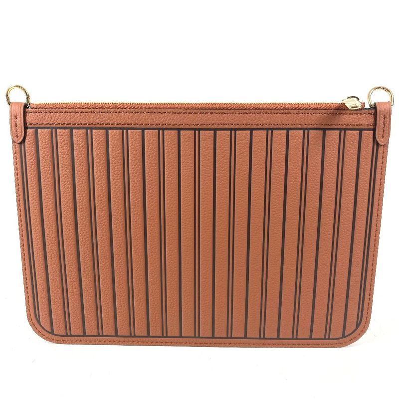 Louis Vuitton Pouch Neverfull Inside Out MM Leather Tan Brown