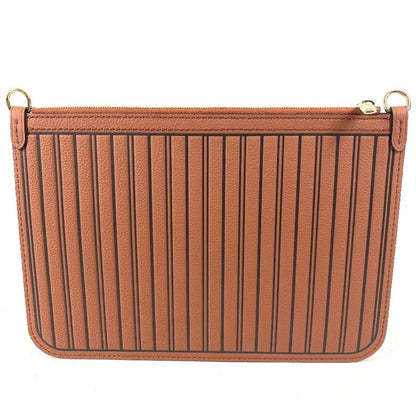 Louis Vuitton Pouch Neverfull Inside Out MM Leather Tan Brown