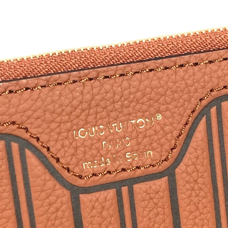 Louis Vuitton Pouch Neverfull Inside Out MM Leather Tan Brown