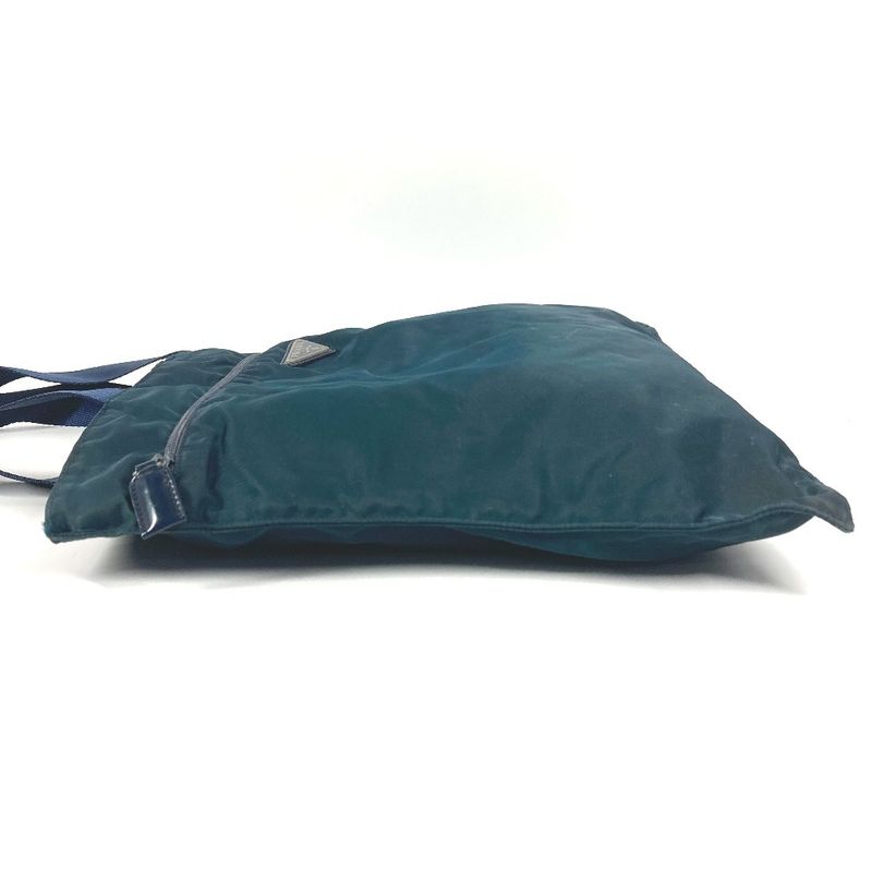 Prada Shoulder Bag Triangle Logo Nylon Blue
