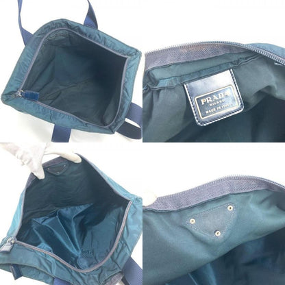 Prada Shoulder Bag Triangle Logo Nylon Blue