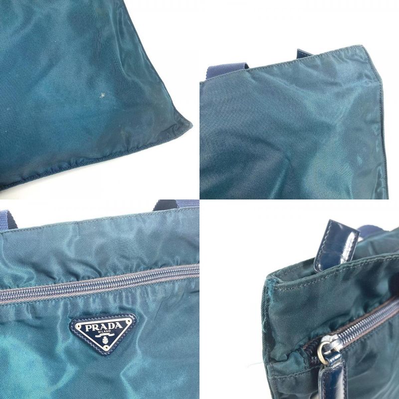 Prada Shoulder Bag Triangle Logo Nylon Blue