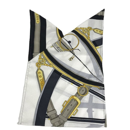 Hermes Handbag Tiash Furoshiki PM Silk White