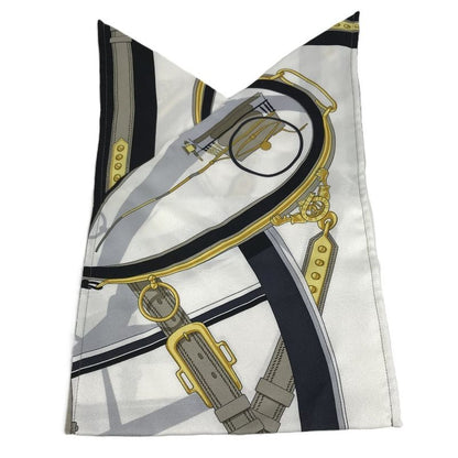 Hermes Handbag Tiash Furoshiki PM Silk White