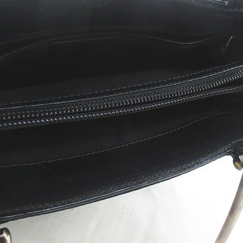 Gucci 002 Tote Silver Metal Handle Black
