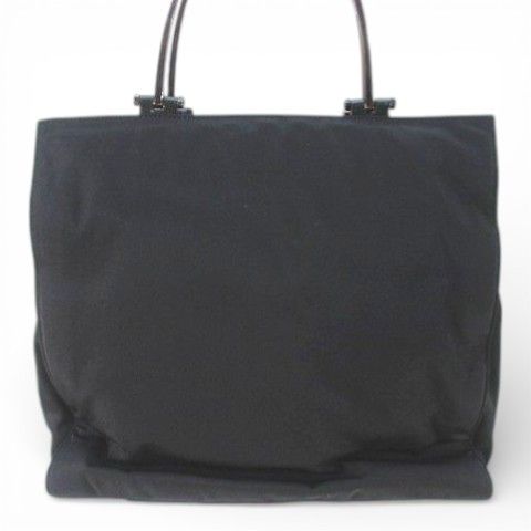 Gucci 002 Tote Silver Metal Handle Black