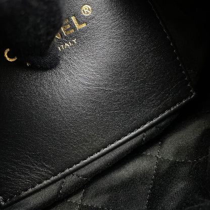 Chanel Handbag 22 Mini CC Logo Shiny Calf Leather 2-Way