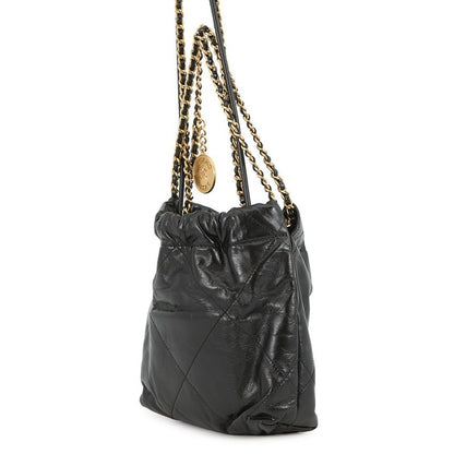 Chanel Handbag 22 Mini CC Logo Shiny Calf Leather 2-Way