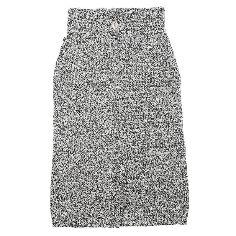 Louis Vuitton Skirt Tweed Tight Noir Black White Gray