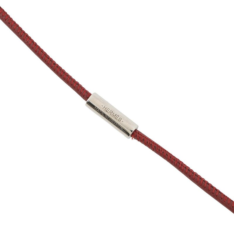 Hermes Necklace Tatta Sole Tatouage GM Rouge Grena Silver