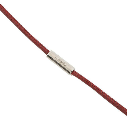 Hermes Necklace Tatta Sole Tatouage GM Rouge Grena Silver