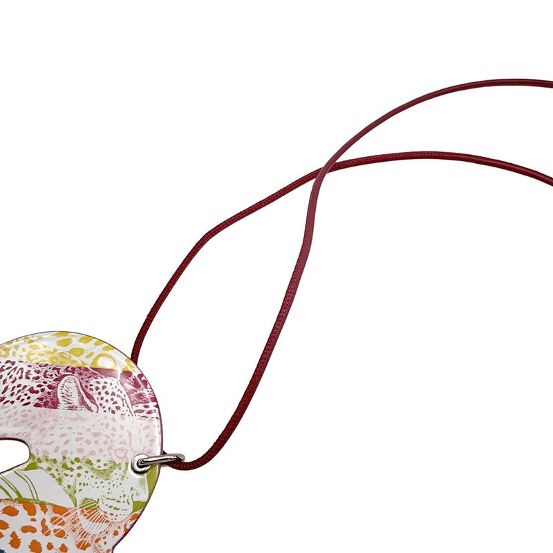 Hermes Necklace Tatta Sole Tatouage GM Rouge Grena Silver