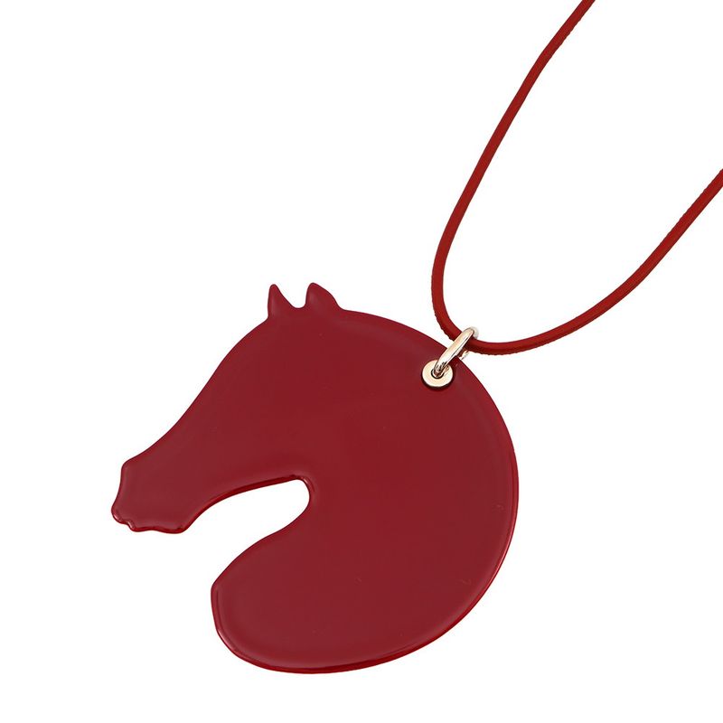 Hermes Necklace Tatta Sole Tatouage GM Rouge Grena Silver
