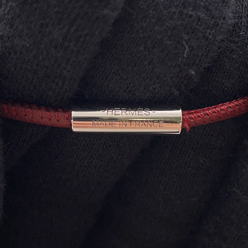 Hermes Necklace Tatta Sole Tatouage GM Rouge Grena Silver