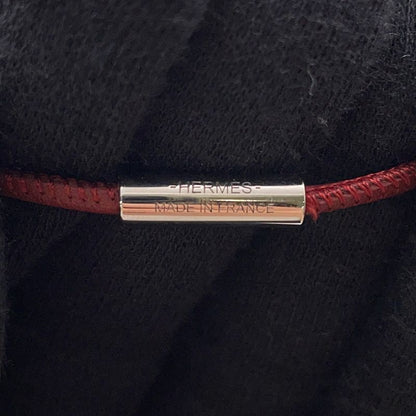 Hermes Necklace Tatta Sole Tatouage GM Rouge Grena Silver