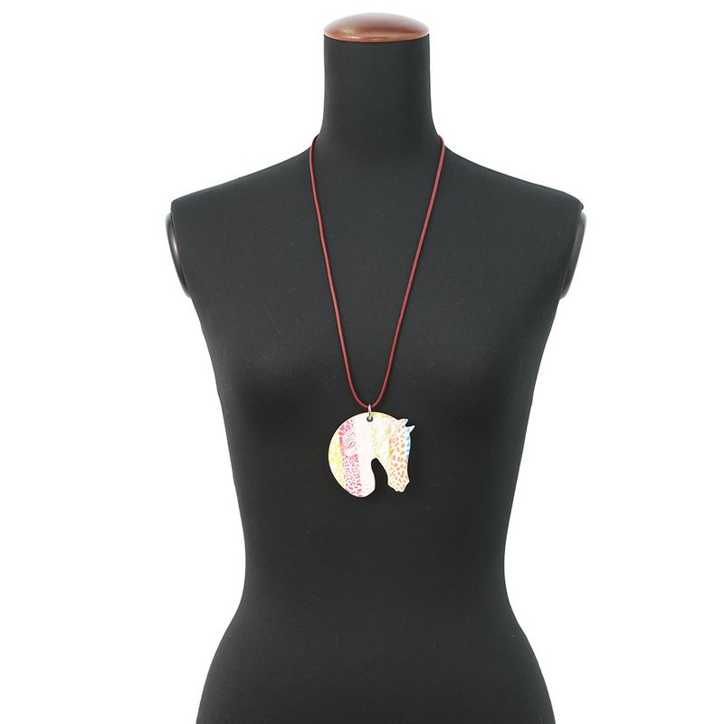 Hermes Necklace Tatta Sole Tatouage GM Rouge Grena Silver
