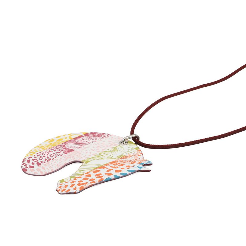 Hermes Necklace Tatta Sole Tatouage GM Rouge Grena Silver