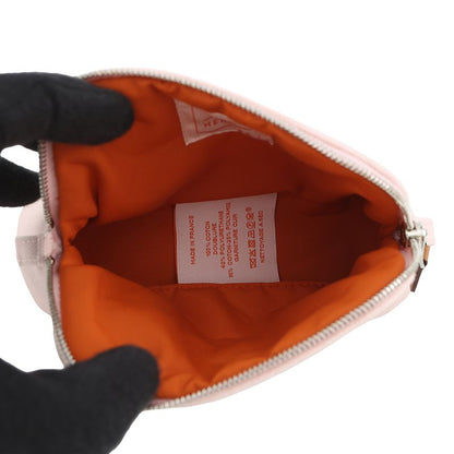 Hermes Pouch Bolide Mini Rose Pearl Silver Cotton