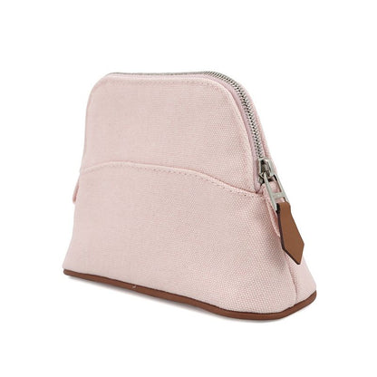 Hermes Pouch Bolide Mini Rose Pearl Silver Cotton
