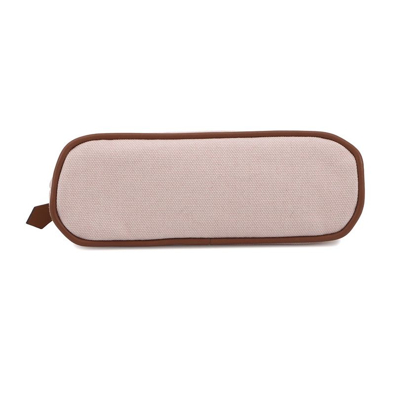 Hermes Pouch Bolide Mini Rose Pearl Silver Cotton