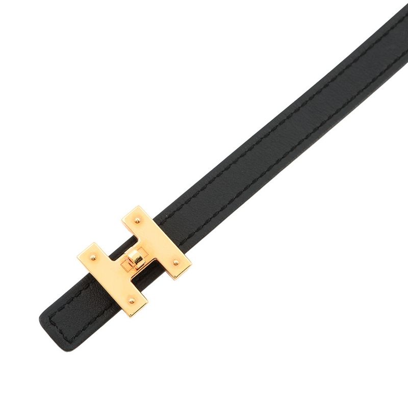 Hermes Belt Mini Kelly Turnlock Motif Black Gold Swift Epsom