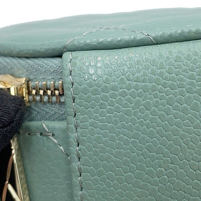 Chanel Chain Shoulder Bag Quilted Small Vanity Caviar Leather Light Green