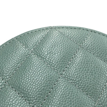 Chanel Chain Shoulder Bag Quilted Small Vanity Caviar Leather Light Green