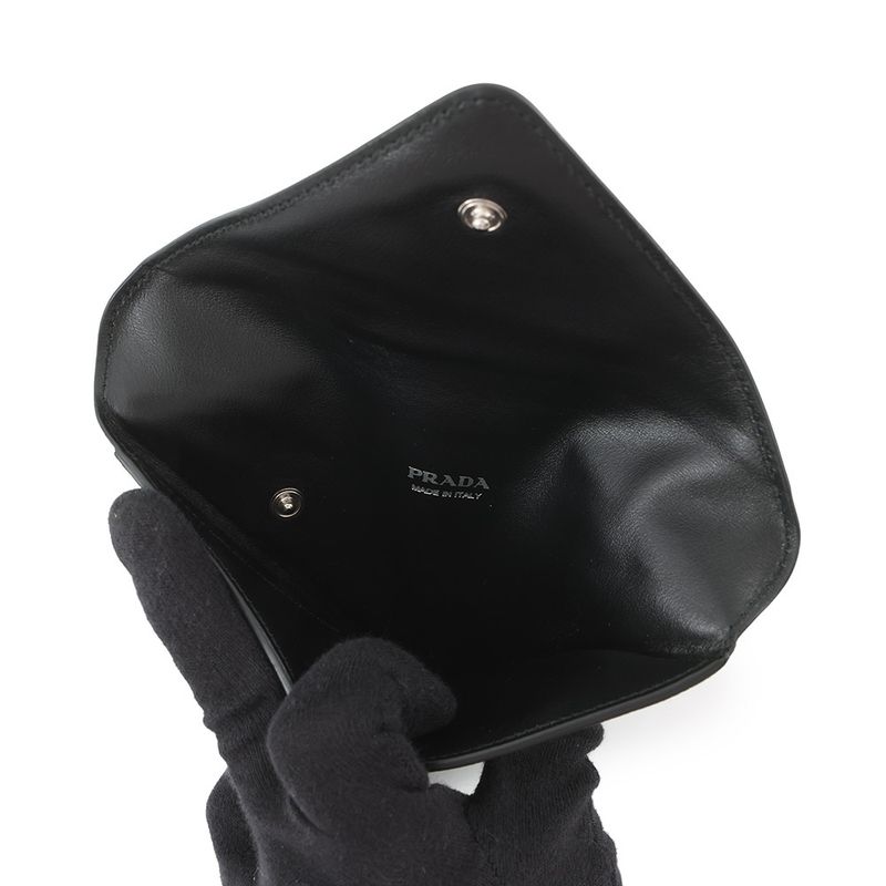 Prada Pouch Triangle Saffiano Leather Black