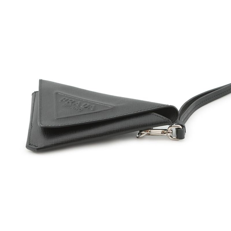 Prada Pouch Triangle Saffiano Leather Black