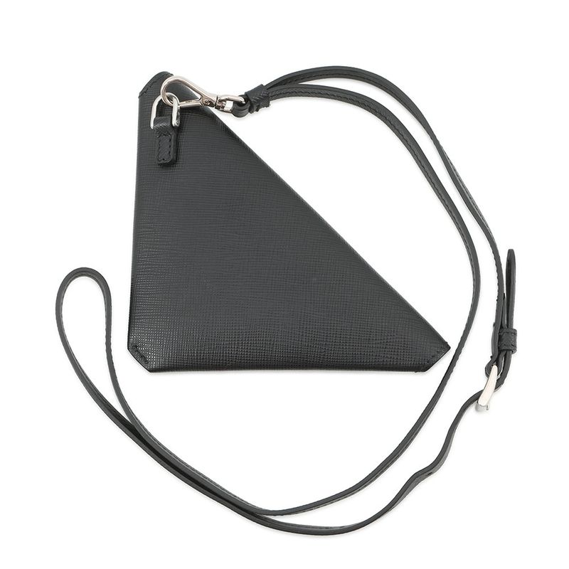 Prada Pouch Triangle Saffiano Leather Black
