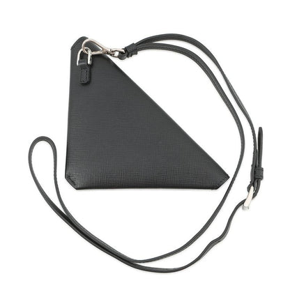 Prada Pouch Triangle Saffiano Leather Black