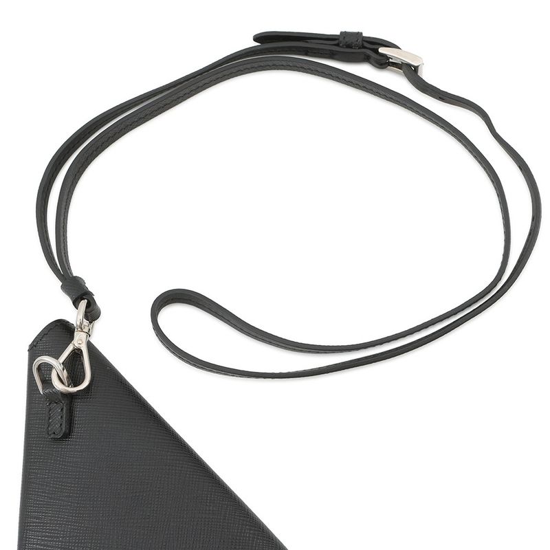 Prada Pouch Triangle Saffiano Leather Black