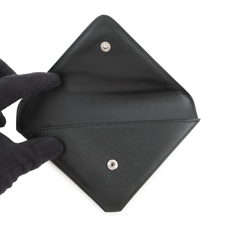 Prada Pouch Triangle Saffiano Leather Black