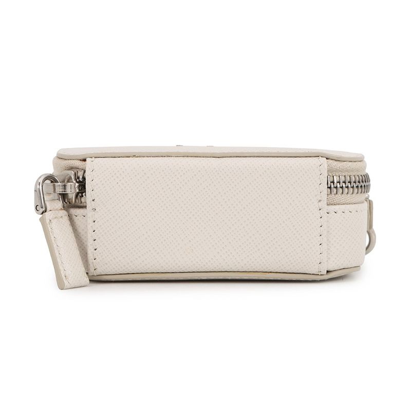 Prada Pouch Mini Triangle Logo Saffiano Pochette White