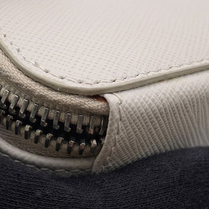 Prada Pouch Mini Triangle Logo Saffiano Pochette White