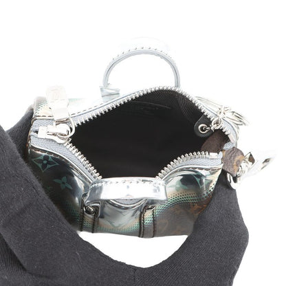 Louis Vuitton Bag Charm Monogram Metallic Mirror Mini Keepall Silver-brown