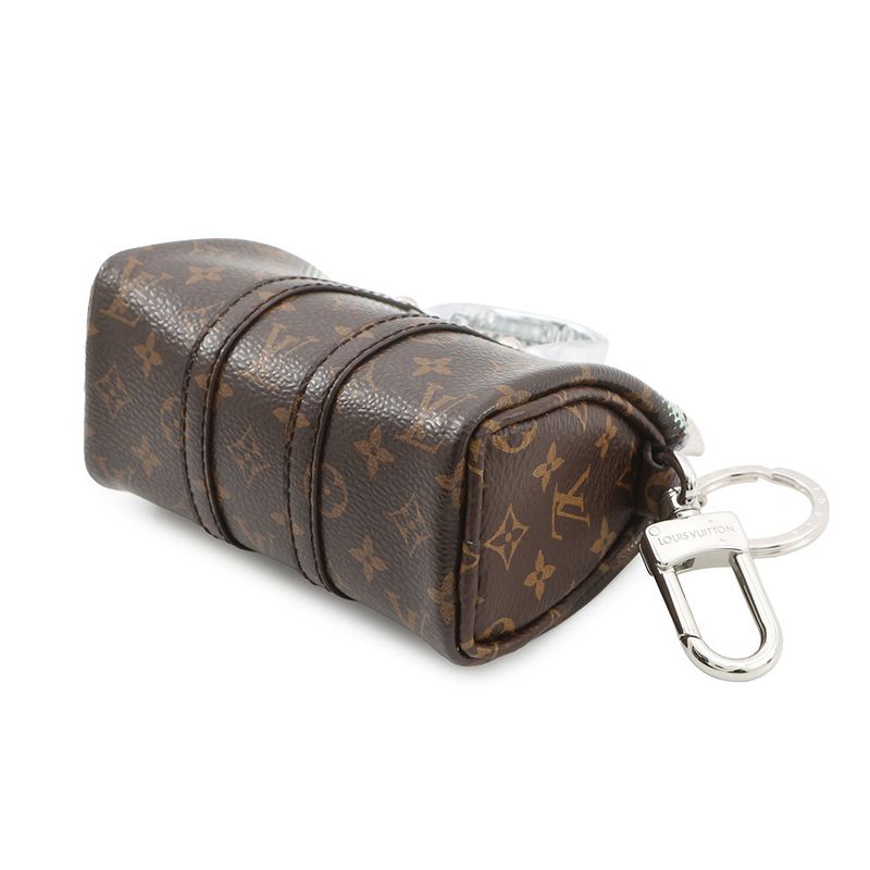 Louis Vuitton Bag Charm Monogram Metallic Mirror Mini Keepall Silver-brown