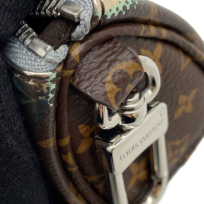 Louis Vuitton Bag Charm Monogram Metallic Mirror Mini Keepall Silver-brown