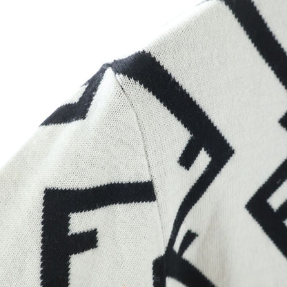 Fendi FF Pattern Crew Neck Knit Sweater White