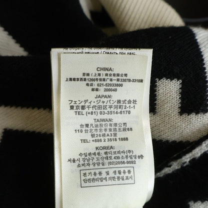 Fendi FF Pattern Crew Neck Knit Sweater White