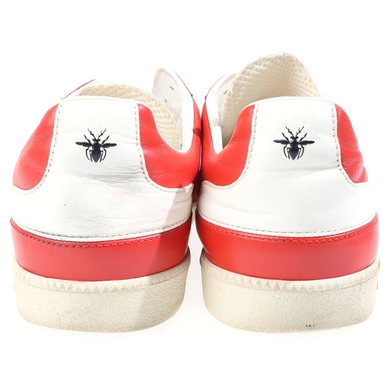 Dior Leather Lace Up Sneakers German Trainer Red