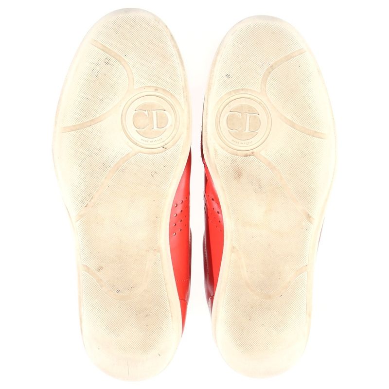Dior Leather Lace Up Sneakers German Trainer Red